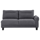  Coaster Furniture Caspian 509540 Upholstered Curved Arm Chaise Sectional Sofa - Grey IMAGE 6