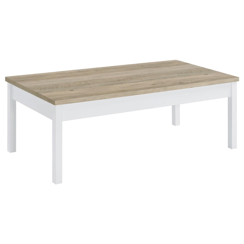  Coaster Furniture Stacie 709950 3-piece Coffee Table Set - Distressed Pine and White IMAGE 3