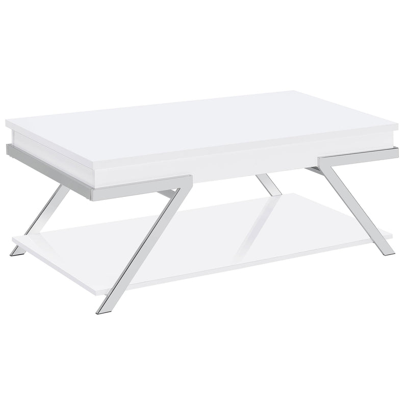  Coaster Furniture Marcia 2 pc Occasional Table Set - White High Gloss/Chrome IMAGE 11