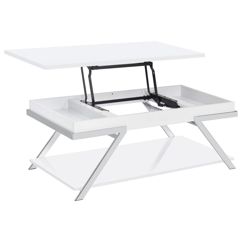  Coaster Furniture Marcia 2 pc Occasional Table Set - White High Gloss/Chrome IMAGE 12