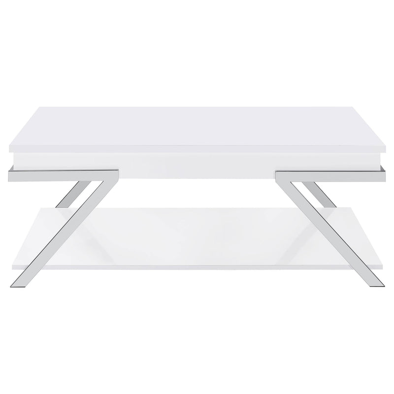  Coaster Furniture Marcia 2 pc Occasional Table Set - White High Gloss/Chrome IMAGE 13