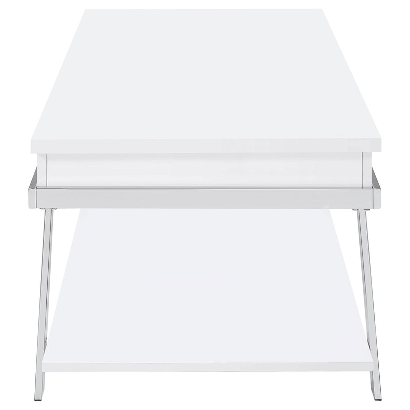  Coaster Furniture Marcia 2 pc Occasional Table Set - White High Gloss/Chrome IMAGE 14