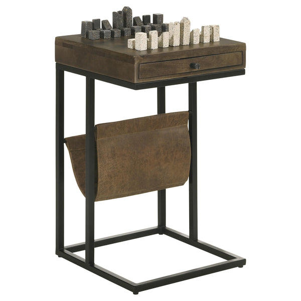  Coaster Furniture Chessie 936135 1-Drawer Side Table With Leatherette Sling - Tobacco IMAGE 1
