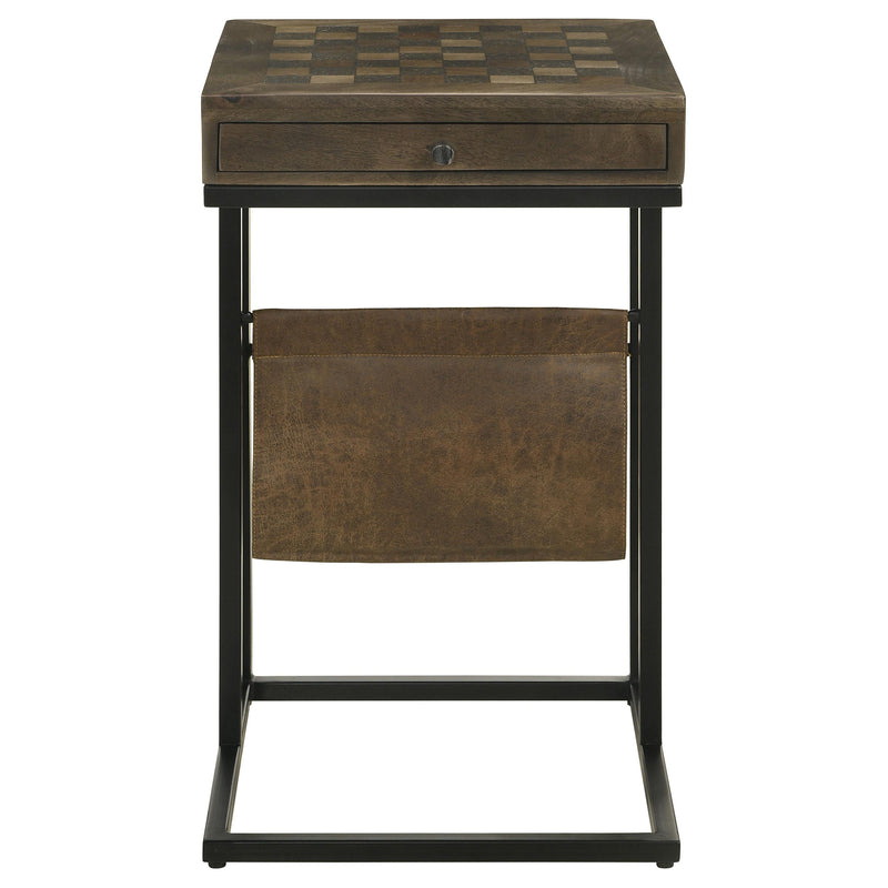  Coaster Furniture Chessie 936135 1-Drawer Side Table With Leatherette Sling - Tobacco IMAGE 3