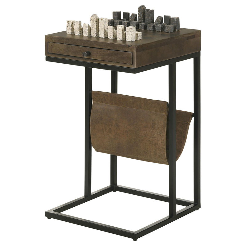  Coaster Furniture Chessie 936135 1-Drawer Side Table With Leatherette Sling - Tobacco IMAGE 4