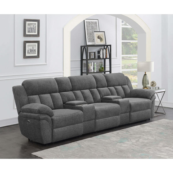  Coaster Furniture Bahrain 609541PT 5-piece Upholstered Power Home Theater Seating - Charcoal IMAGE 1
