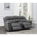  Coaster Furniture Bahrain 609542P Upholstered Power Loveseat - Charcoal IMAGE 2