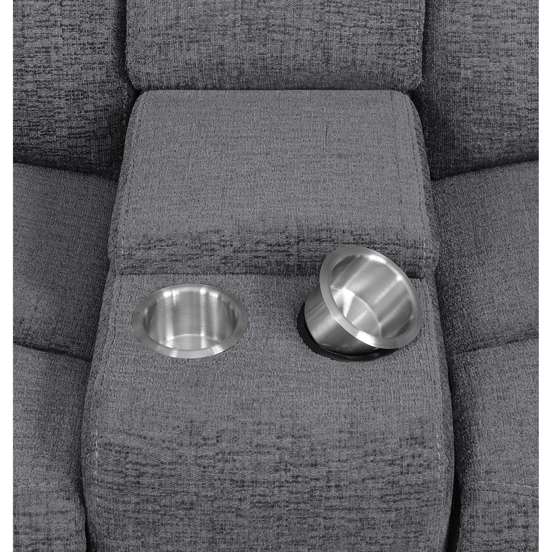  Coaster Furniture Bahrain 609542P Upholstered Power Loveseat - Charcoal IMAGE 6
