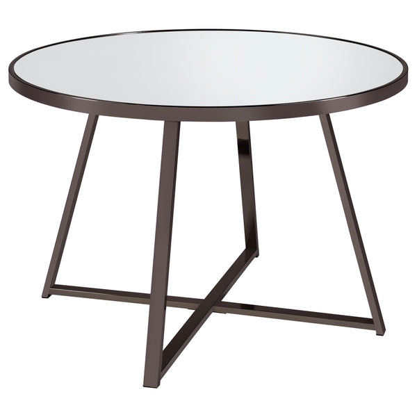  Coaster Furniture Jillian 120630 Round 45-inch Mirror Top Dining Table - Black Nickel IMAGE 1