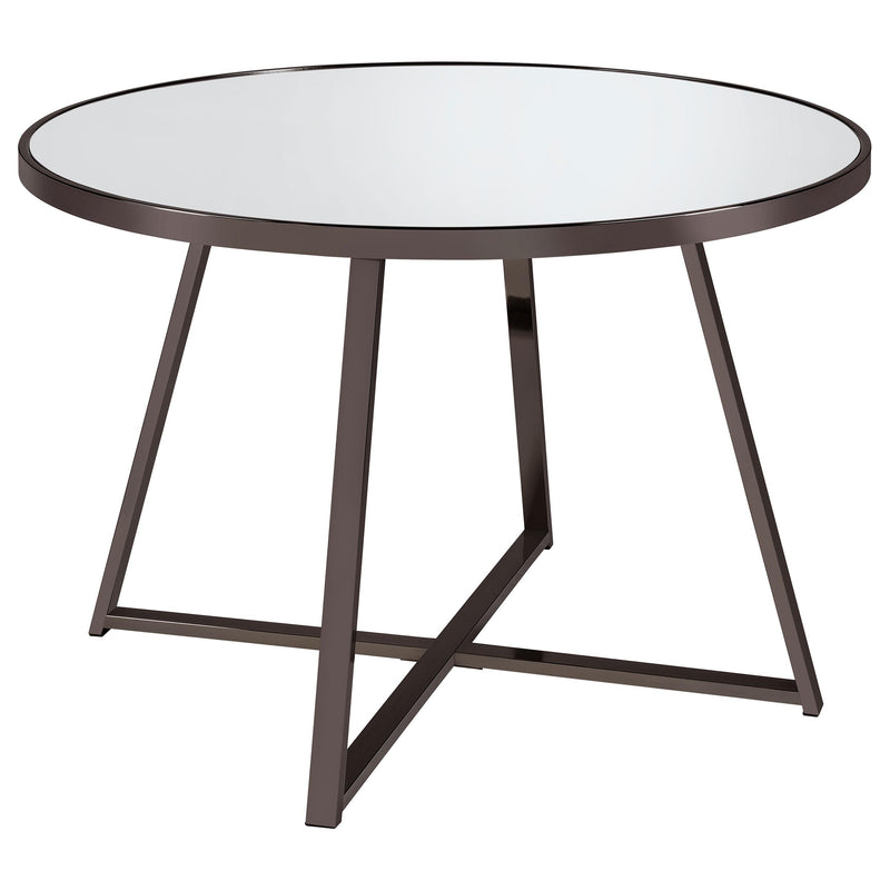  Coaster Furniture Jillian 120630 Round 45-inch Mirror Top Dining Table - Black Nickel IMAGE 1