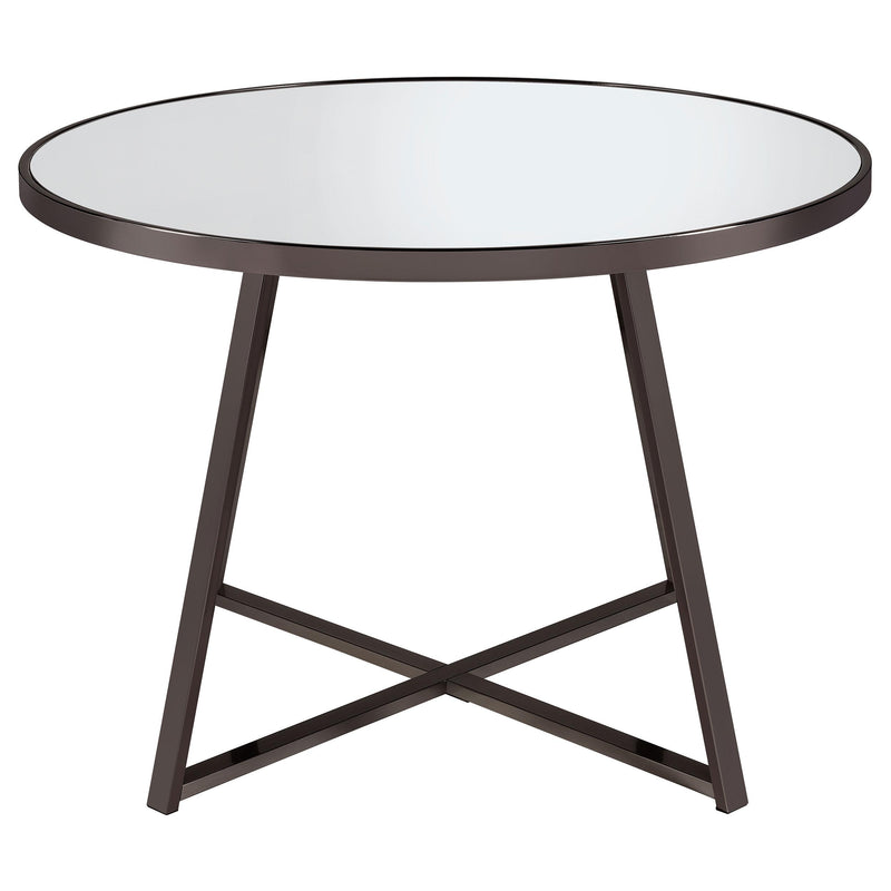  Coaster Furniture Jillian 120630 Round 45-inch Mirror Top Dining Table - Black Nickel IMAGE 2