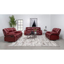  Coaster Furniture Camila 610241 Upholstered Motion Reclining Sofa - Red IMAGE 2