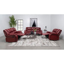  Coaster Furniture Camila 610242 Upholstered Motion Reclining Loveseat - Red IMAGE 7