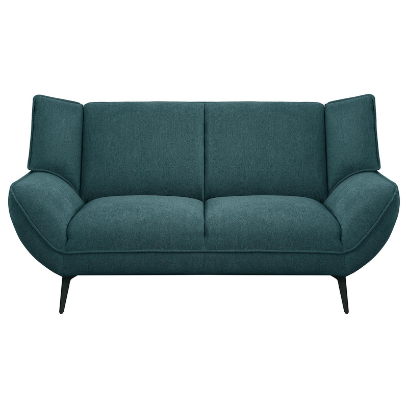  Coaster Furniture Acton 511162 Upholstered Flared Arm Loveseat - Teal Blue IMAGE 3