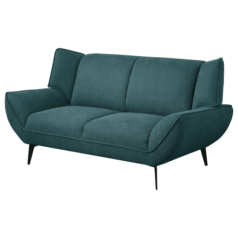  Coaster Furniture Acton 511162 Upholstered Flared Arm Loveseat - Teal Blue IMAGE 4