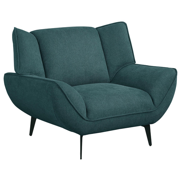  Coaster Furniture Acton 511163 Upholstered Flared Arm Accent Chair - Teal Blue IMAGE 1