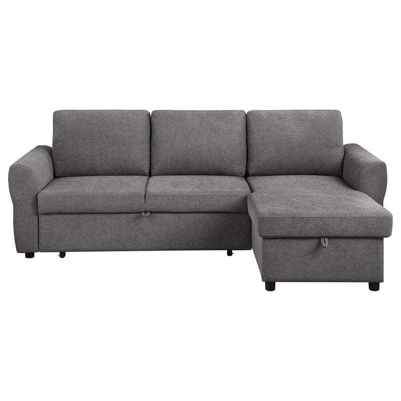  Coaster Furniture Samantha 511088 Upholstered Storage Sleeper Sectional Sofa - Grey IMAGE 5
