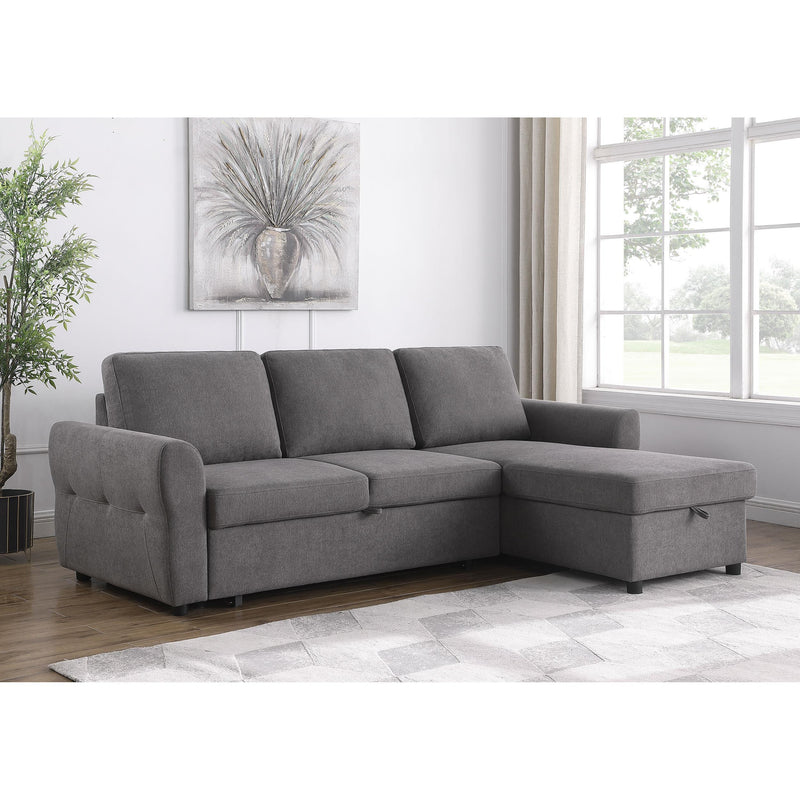  Coaster Furniture Samantha 511088 Upholstered Storage Sleeper Sectional Sofa - Grey IMAGE 9