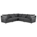  Coaster Furniture Sasha 551681-SETA 5 pc Upholstered Modular Sectional Sofa - Barely Black IMAGE 1