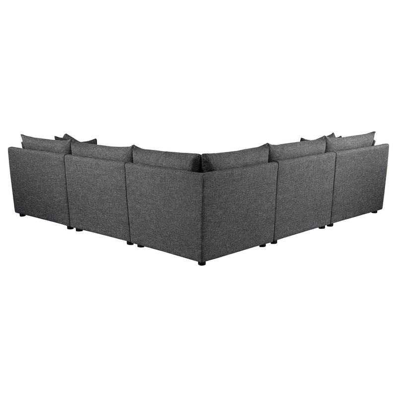  Coaster Furniture Sasha 551681-SETA 5 pc Upholstered Modular Sectional Sofa - Barely Black IMAGE 5