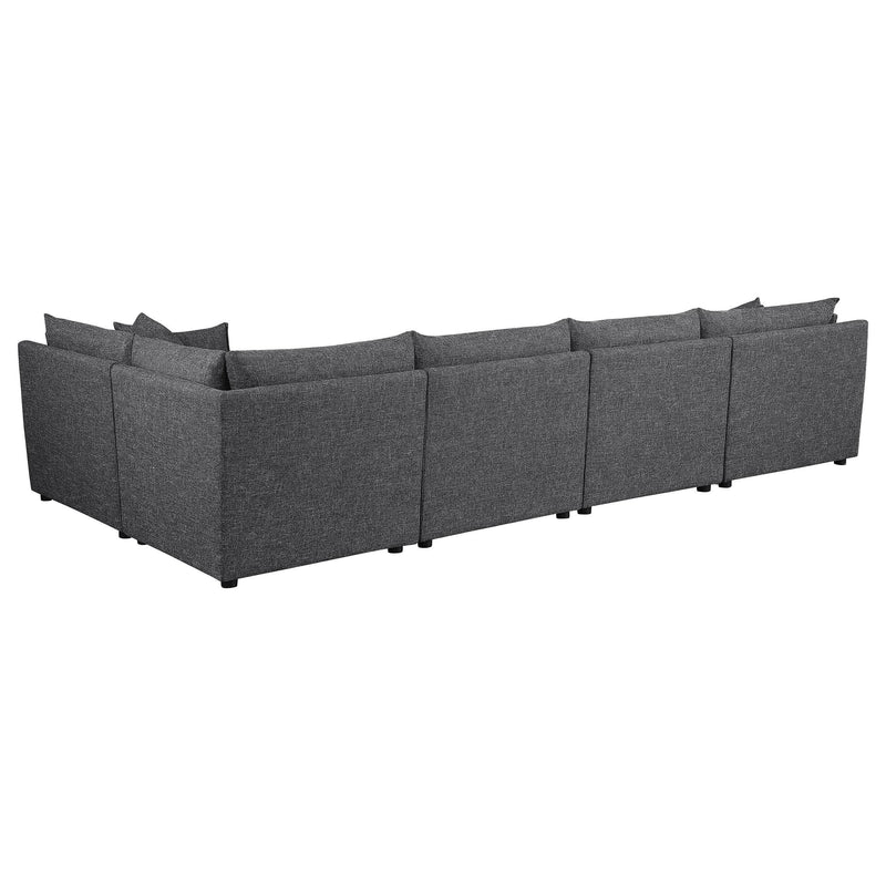  Coaster Furniture Sasha 551681-SETA 5 pc Upholstered Modular Sectional Sofa - Barely Black IMAGE 9