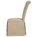  Coaster Furniture Shawna 100747 Upholstered Skirted Side Chair - Light Khaki IMAGE 4