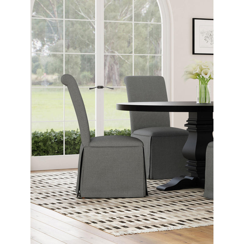  Coaster Furniture Shawna 100749 Upholstered Skirted Side Chair - Light Grey IMAGE 10