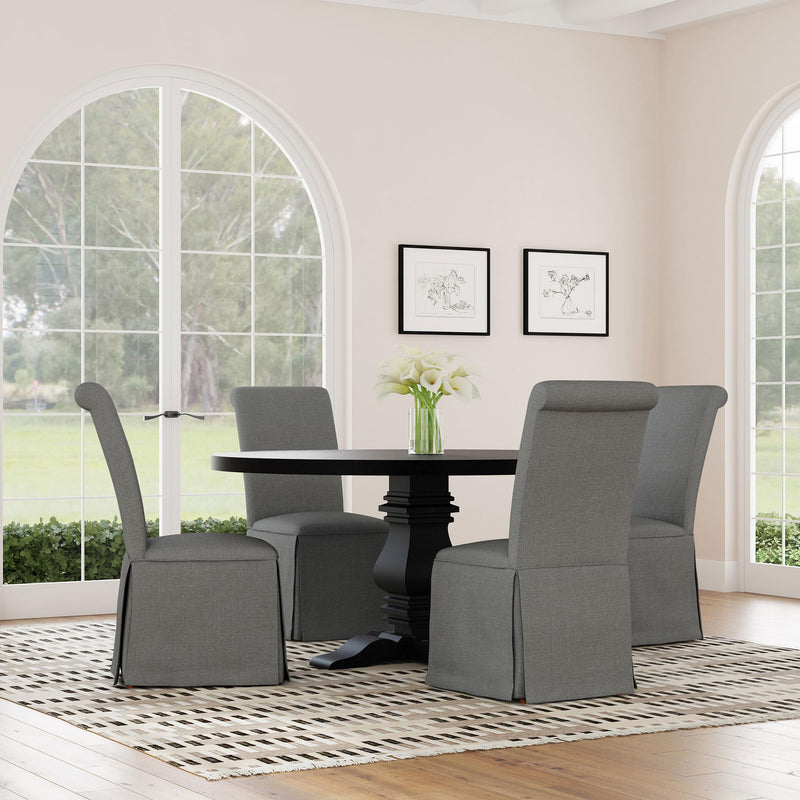  Coaster Furniture Shawna 100749 Upholstered Skirted Side Chair - Light Grey IMAGE 11