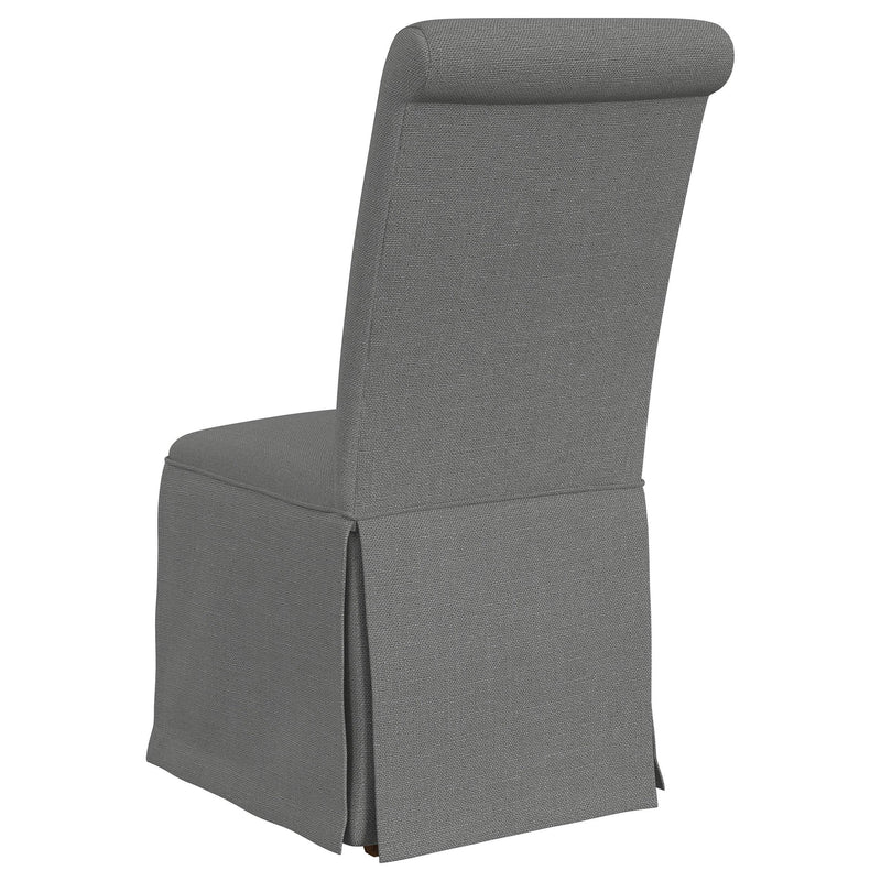  Coaster Furniture Shawna 100749 Upholstered Skirted Side Chair - Light Grey IMAGE 5