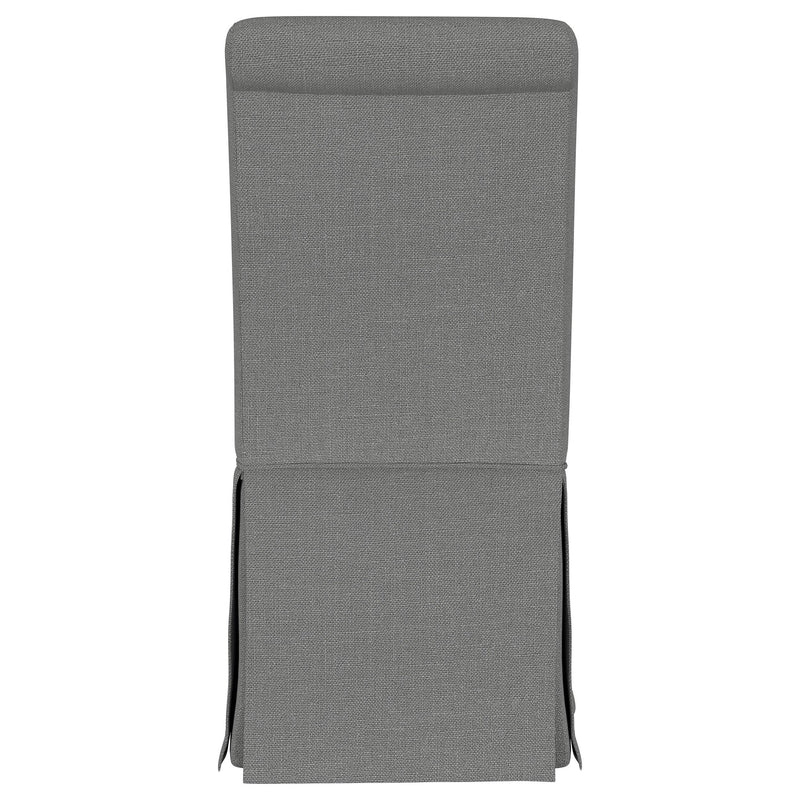  Coaster Furniture Shawna 100749 Upholstered Skirted Side Chair - Light Grey IMAGE 6