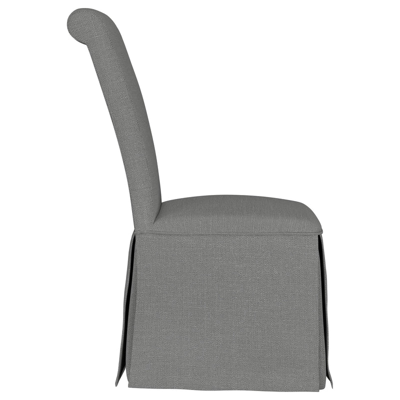  Coaster Furniture Shawna 100749 Upholstered Skirted Side Chair - Light Grey IMAGE 8