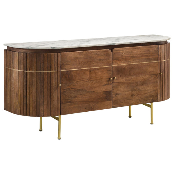  Coaster Furniture Ortega 105145 4-door Marble Top Sideboard Buffet Cabinet - Natural IMAGE 1