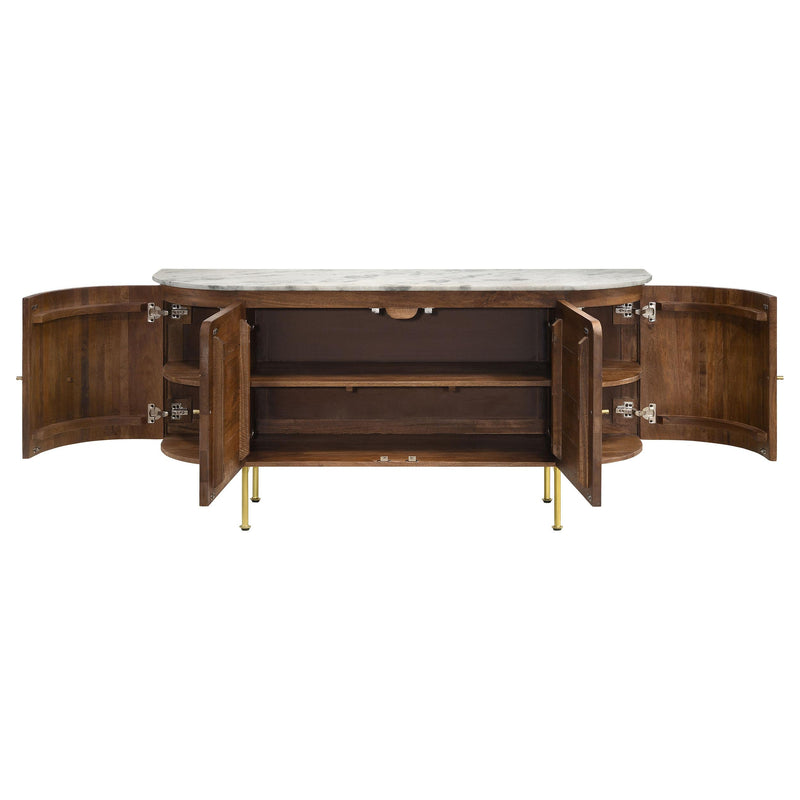  Coaster Furniture Ortega 105145 4-door Marble Top Sideboard Buffet Cabinet - Natural IMAGE 5
