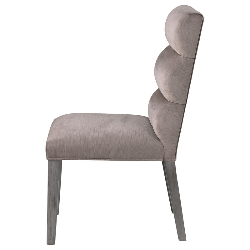  Coaster Furniture Carla 106684 Velvet Upholstered Dining Side Chair - Ash IMAGE 4