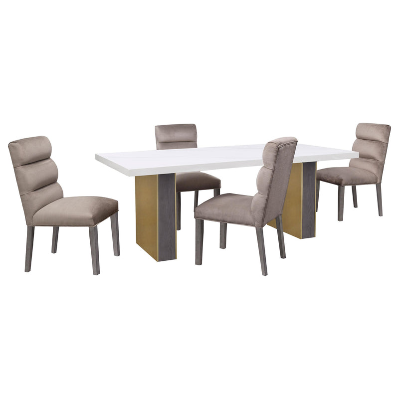  Coaster Furniture Carla 106684 Velvet Upholstered Dining Side Chair - Ash IMAGE 9