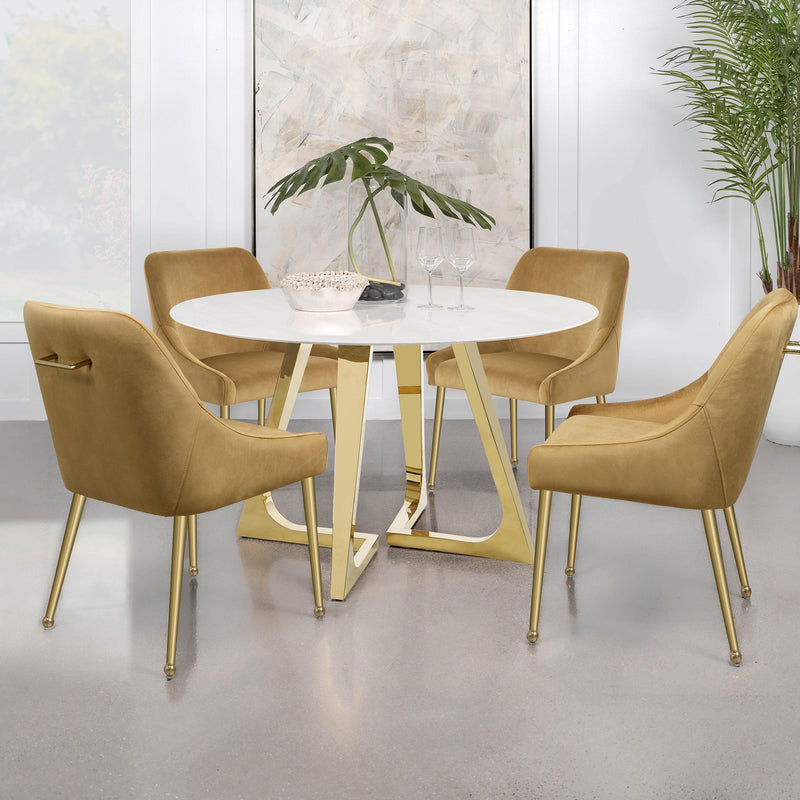 Coaster Furniture Mayette 107582 Upholstered Dining Side Chair - Cognac IMAGE 10