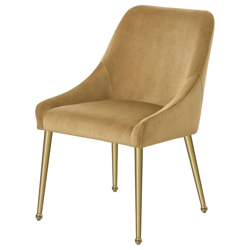  Coaster Furniture Mayette 107582 Upholstered Dining Side Chair - Cognac IMAGE 4
