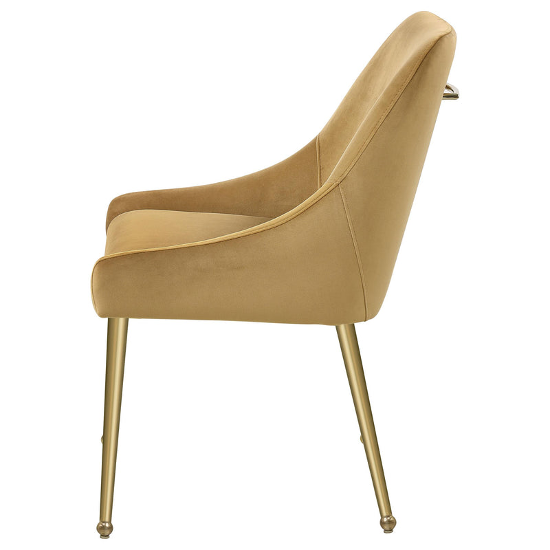  Coaster Furniture Mayette 107582 Upholstered Dining Side Chair - Cognac IMAGE 5