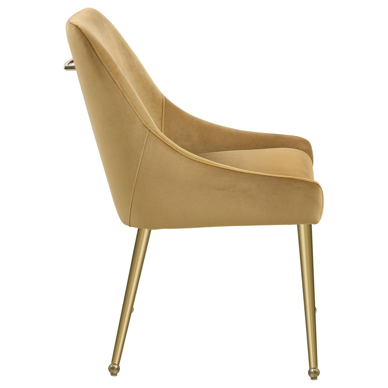  Coaster Furniture Mayette 107582 Upholstered Dining Side Chair - Cognac IMAGE 8