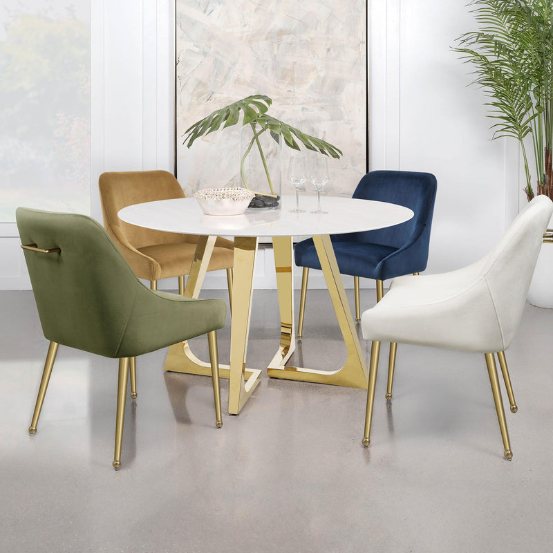  Coaster Furniture Mayette 107582 Upholstered Dining Side Chair - Cognac IMAGE 9