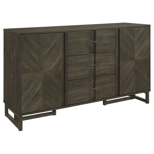  Coaster Furniture Kelly 107965 3-Drawer Storage Dining Sideboard Buffet - Dark Grey IMAGE 1