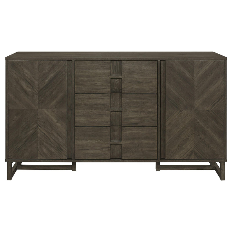  Coaster Furniture Kelly 107965 3-Drawer Storage Dining Sideboard Buffet - Dark Grey IMAGE 3