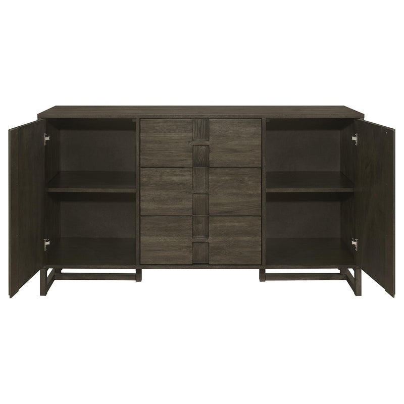  Coaster Furniture Kelly 107965 3-Drawer Storage Dining Sideboard Buffet - Dark Grey IMAGE 4