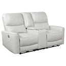  Coaster Furniture Greenfield 610262P Upholstered Power Reclining Loveseat - Dove Grey IMAGE 1