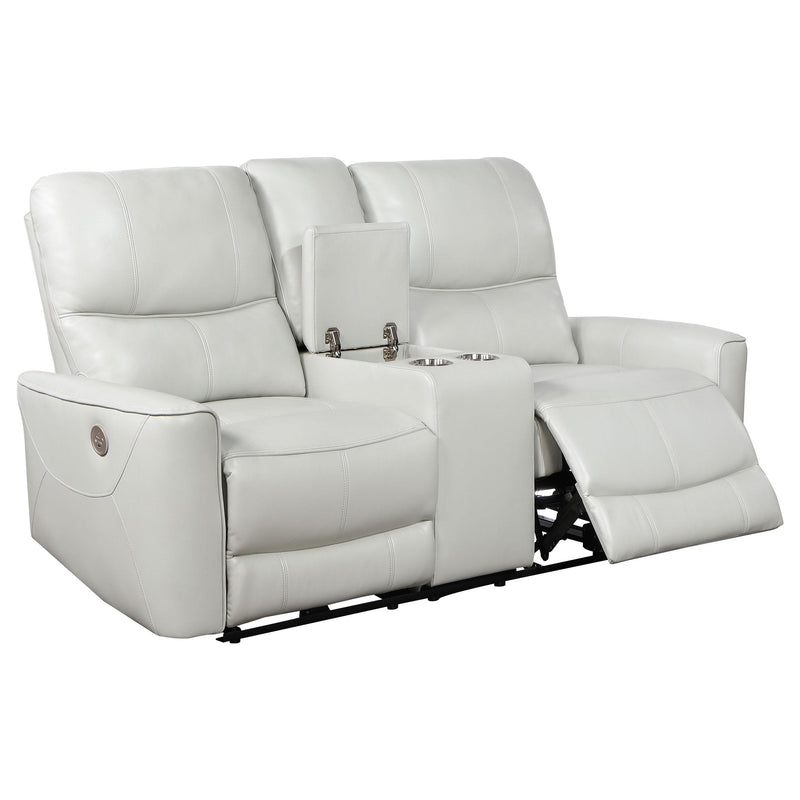  Coaster Furniture Greenfield 610262P Upholstered Power Reclining Loveseat - Dove Grey IMAGE 3