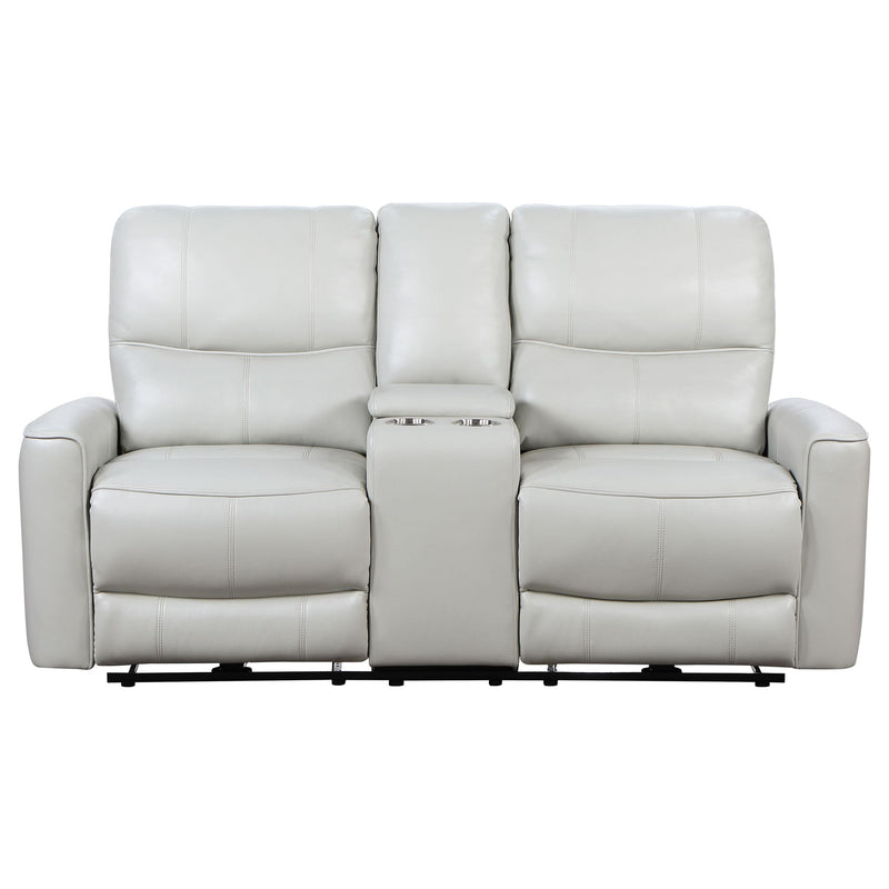  Coaster Furniture Greenfield 610262P Upholstered Power Reclining Loveseat - Dove Grey IMAGE 4