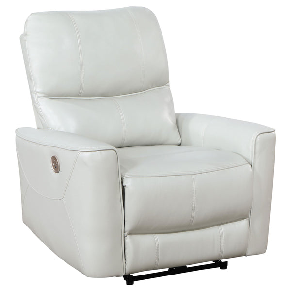  Coaster Furniture Greenfield 610263P Upholstered Power Recliner Chair - Dove Grey IMAGE 1