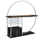  Coaster Furniture Risley 182799 2-door Circular LED Home Bar Cabinet - Dark Charcoal IMAGE 10