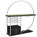  Coaster Furniture Risley 182799 2-door Circular LED Home Bar Cabinet - Dark Charcoal IMAGE 11