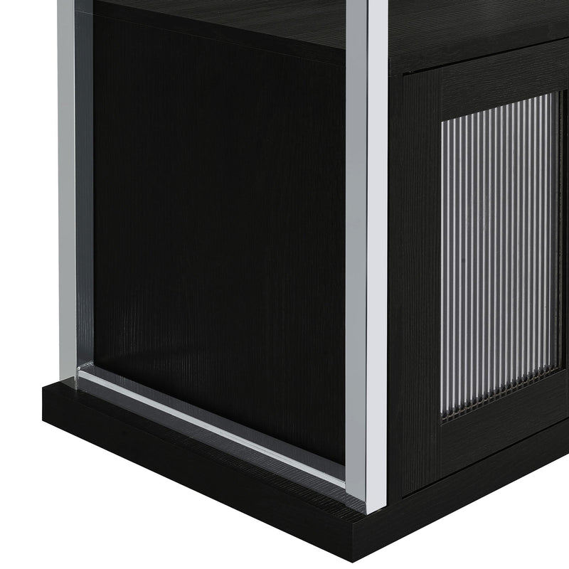  Coaster Furniture Risley 182799 2-door Circular LED Home Bar Cabinet - Dark Charcoal IMAGE 19